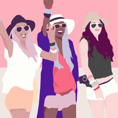 Fashion woman illustration. Hand drawn illustration trendy girl