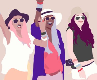 Fashion woman illustration. Hand drawn illustration trendy girl