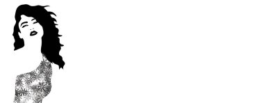 Klasik kadın illüstrasyonu siyah beyaz