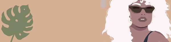 Милая девушка моды или женщина с красивыми волосами и кожей, иллюстрация для баннера рекламы красоты
