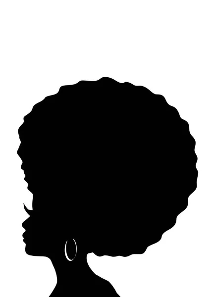 Mulher Cabelo Afro Silhueta Ilustração — Fotografia de Stock