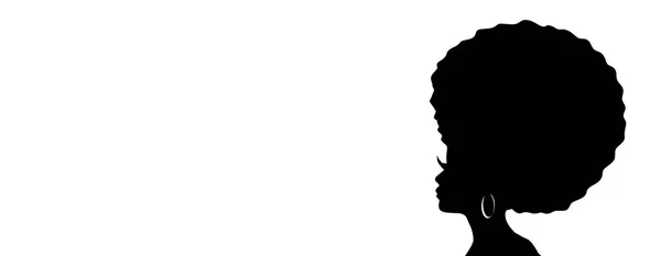 Afro Haar Frau Illustration Silhouette — Stockfoto