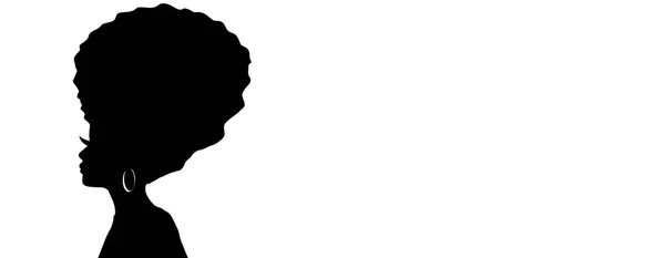 Afro Haar Frau Illustration Silhouette — Stockfoto