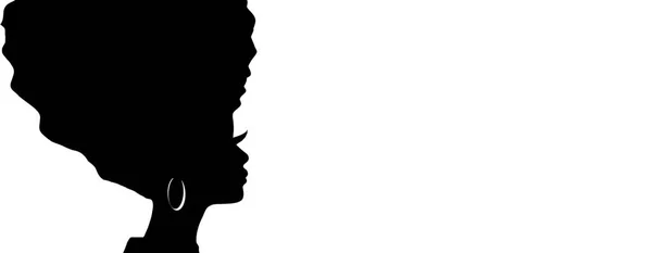 Afro Haar Vrouw Illustratie Silhouet — Stockfoto