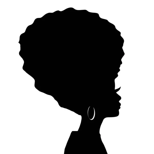 Αφρο Γυναίκα Μαλλιά Εικόνα Σιλουέτα — Φωτογραφία Αρχείου