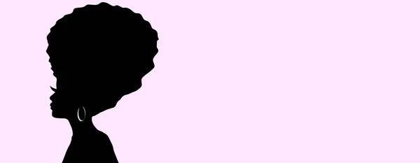 Afro Vlasy Žena Ilustrace Silueta — Stock fotografie