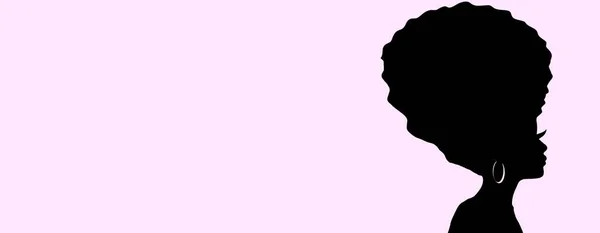 Afro Haar Vrouw Illustratie Silhouet — Stockfoto