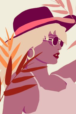 Afro saçlı kadın. Şirin siyah Afrikalı kadın. Sevimli siyah moda kızı yaşam tarzı çizimi