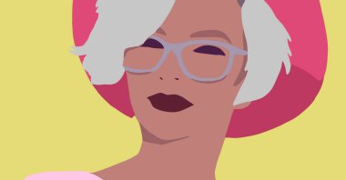 Afro saçlı kadın. Şirin siyah Afrikalı kadın. Sevimli siyah moda kızı yaşam tarzı çizimi