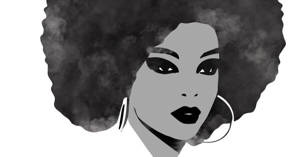 Женщина с африканскими волосами. Милая чернокожая африканка. Симпатичные черные девушки моды образ жизни иллюстрация
