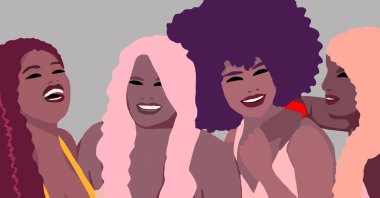 Siyahi kadın yaşam tarzı çizimi. Afrikalı moda kızı
