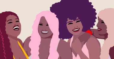 Siyahi kadın yaşam tarzı çizimi. Afrikalı moda kızı