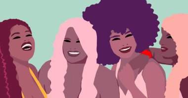 Siyahi kadın yaşam tarzı çizimi. Afrikalı moda kızı