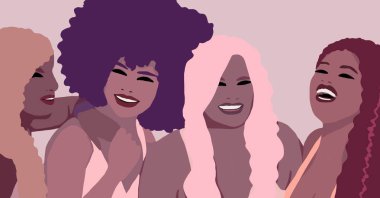 Siyahi kadın yaşam tarzı çizimi. Afrikalı moda kızı