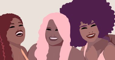 Siyahi kadın yaşam tarzı çizimi. Afrikalı moda kızı