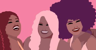 Siyahi kadın yaşam tarzı çizimi. Afrikalı moda kızı