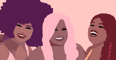 Siyahi kadın yaşam tarzı çizimi. Afrikalı moda kızı