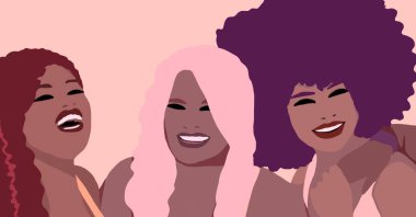 Siyahi kadın yaşam tarzı çizimi. Afrikalı moda kızı