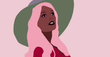 Siyahi kadın yaşam tarzı çizimi. Afrikalı moda kızı