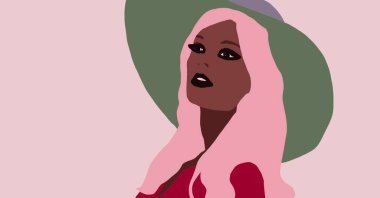 Siyahi kadın yaşam tarzı çizimi. Afrikalı moda kızı