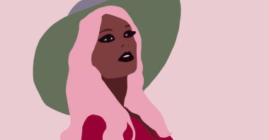 Siyahi kadın yaşam tarzı çizimi. Afrikalı moda kızı