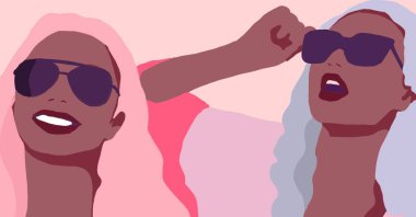 Siyahi kadın yaşam tarzı çizimi. Afrikalı moda kızı