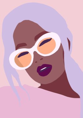 Siyahi kadın yaşam tarzı çizimi. Afrikalı moda kızı