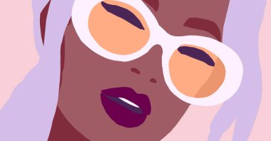 Siyahi kadın yaşam tarzı çizimi. Afrikalı moda kızı