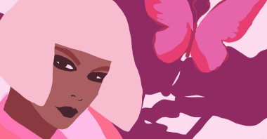 Siyahi kadın yaşam tarzı çizimi. Afrikalı moda kızı