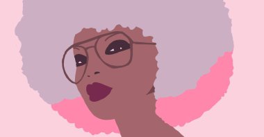 Siyahi kadın yaşam tarzı çizimi. Afrikalı moda kızı