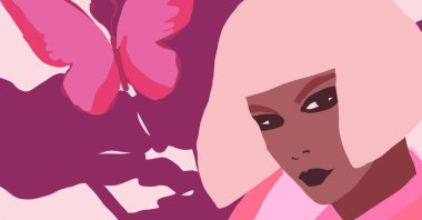 Siyahi kadın yaşam tarzı çizimi. Afrikalı moda kızı