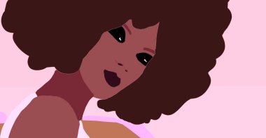 Siyahi kadın yaşam tarzı çizimi. Afrikalı moda kızı