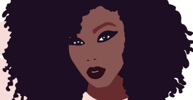 Siyahi kadın yaşam tarzı çizimi. Afrikalı moda kızı