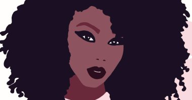 Black woman lifestyle illustration. African fashion girl clipart