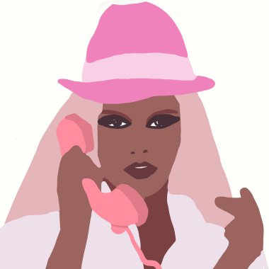 Siyahi kadın yaşam tarzı çizimi. Afrikalı moda kızı