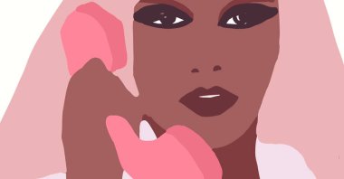 Siyahi kadın yaşam tarzı çizimi. Afrikalı moda kızı