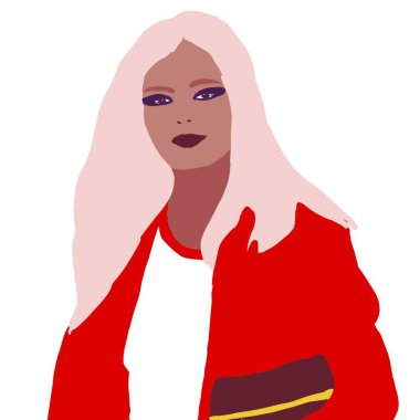 Siyahi kadın yaşam tarzı çizimi. Afrikalı moda kızı