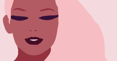 Siyahi kadın yaşam tarzı çizimi. Afrikalı moda kızı