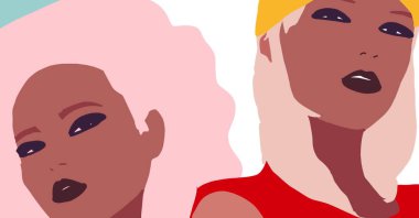 Siyahi kadın yaşam tarzı çizimi. Afrikalı moda kızı