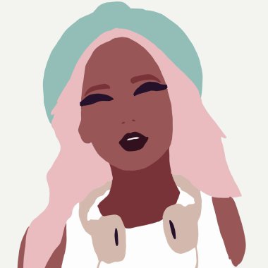 Siyahi kadın yaşam tarzı çizimi. Afrikalı moda kızı