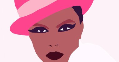 Siyahi kadın yaşam tarzı çizimi. Afrikalı moda kızı