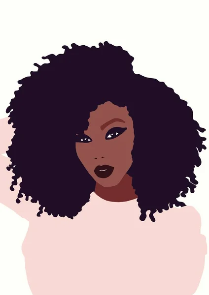 Siyahi kadın yaşam tarzı çizimi. Afrikalı moda kızı
