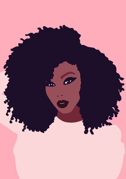 Иллюстрация образа жизни черных женщин. Девушка из Африки
