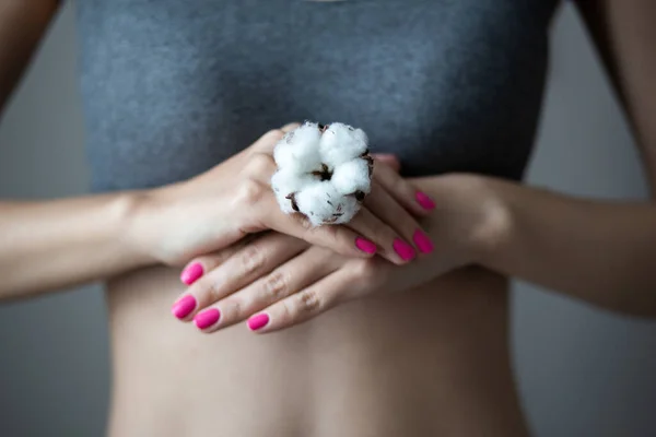 Closeup Photo Manicure Women Hands Perfect Pink Polish — Stock Photo, Image