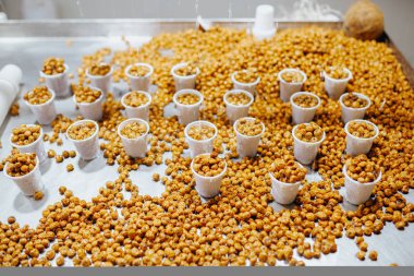 Chufa suyla sulanır. Plastik bardaklarda yer fıstığı kaplanı fındığı ve açık arttırmada su. İspanya 'dan horchata yapmak için kaplanlar. Plastik bardaktaki lezzetli kaplan fındıkları suyla sulanır.