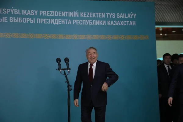 Nursultan Nazarbajev 2019 Június Korai Elnökválasztáson Astanában Kazahsztánban — Stock Fotó