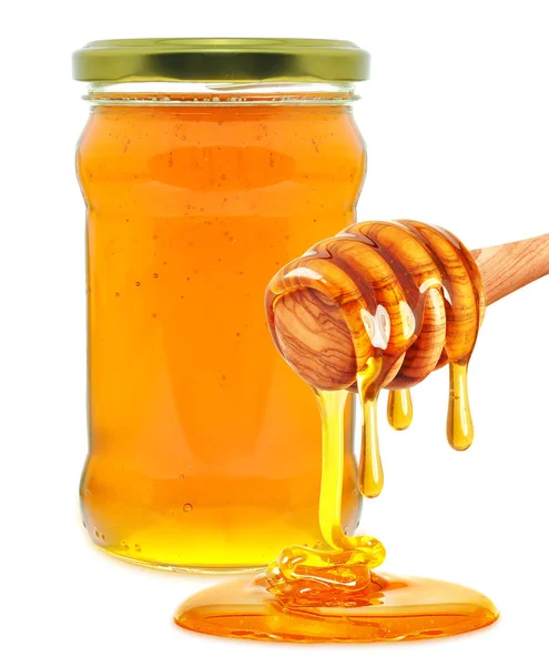 Honey in jar — Stock Photo, Image