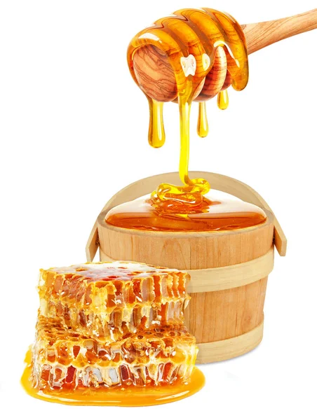 Honung i en hink — Stockfoto