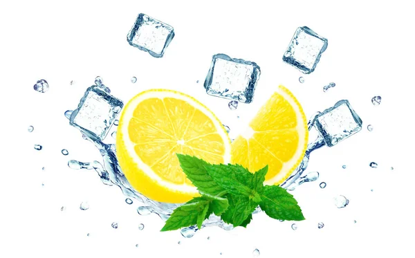 Lemon splash isolated — Stock Photo, Image