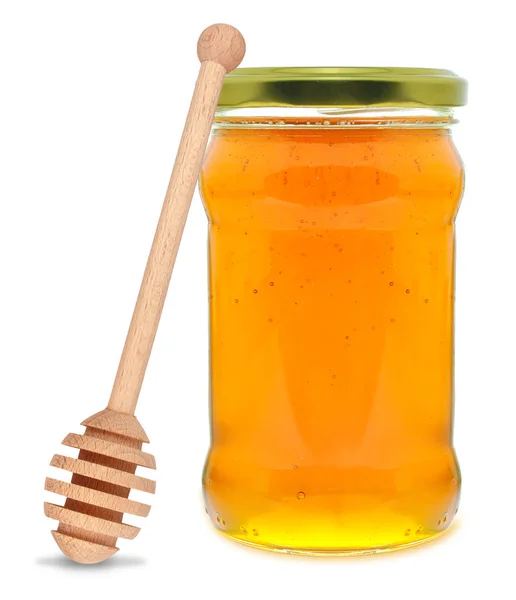 Honey and a dipper — Stock Photo, Image